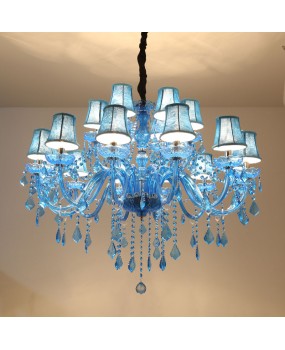 Factory direct European Mediterranean blue crystal chandelier, coffee shop KTV, internet cafe, hotel club, colorful chandelier