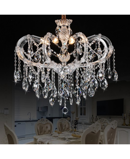 Crystal pendant light European living room light New minimalist modern restaurant light Luxury hotel villa decoration LED lighting fixtures