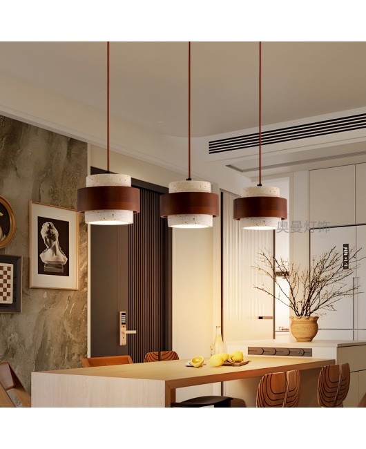 Middle aged bed head bedroom pendant light can be raised and lowered, giving a sense of luxury. Retro Wabi Sabi style American bar counter, study room, dining room lighting fixtures