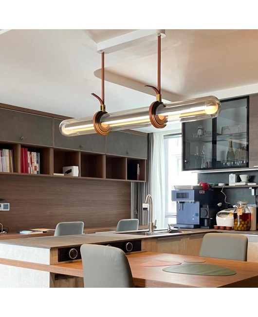 Dining room pendant light, modern, simple, light luxury bar counter dining table, dining room long strip, designer style, creative and personalized glass lighting fixtures