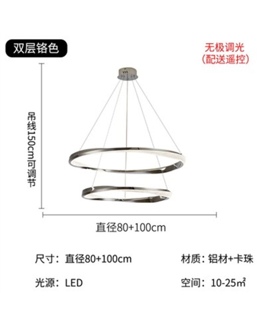 Italian designer minimalist living room pendant light Nordic circular light luxury master bedroom dining room villa model room light