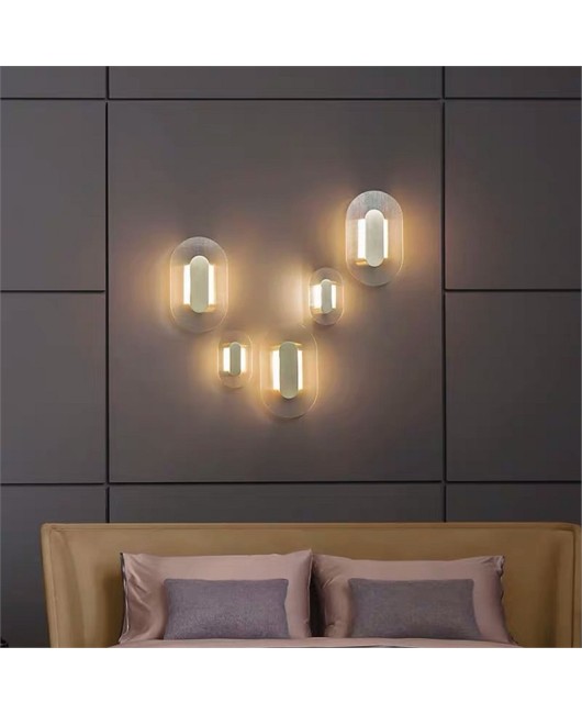 Designer's modern minimalist bedside bedroom wall light 2023 new background wall circular glass luxury wall light