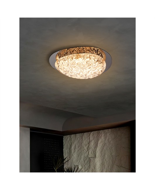 Italian minimalist pebble bedroom lamp, modern light luxury high-end feeling, eye protection room main lamp, creative resin ceiling lamp