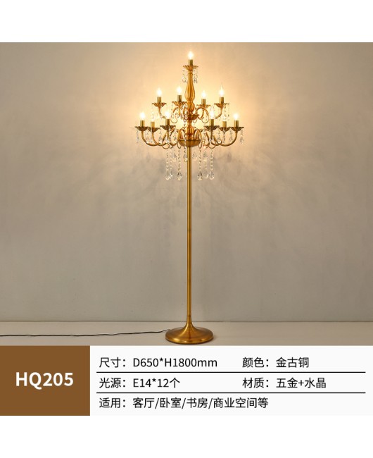 European style villa living room, crystal lamp, dining room, floor lamp, wedding banquet hall props decoration, wrought iron candle, desk lamp