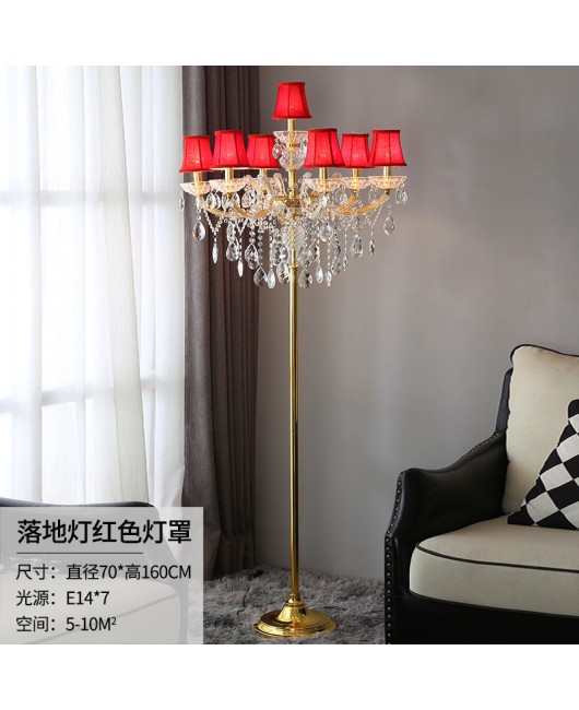 European style living room crystal floor lamp, high-end corridor hotel banquet hall luxury lamp, floor lamp, wedding room bedroom lamp