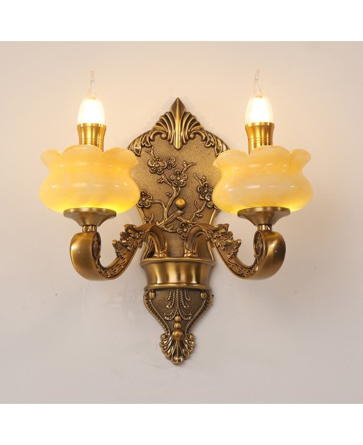 European style living room zinc alloy wall lamp jade bedroom bedside wall lamp villa hotel corridor corridor wall lamp wholesale