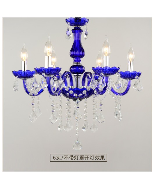 European colored crystal lights, living room and bedroom lights, Mediterranean blue pendant lights, internet cafes, hotels, clothing stores, decorative lighting fixtures