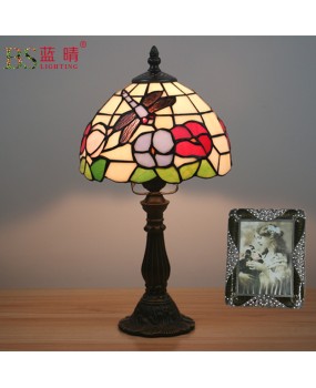 Cross border European and American Tiffany Dragonfly Desk Lamp Bedroom Bedlight European Retro Fashion Creative Warm Light Children