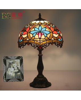 Cross border 12 inch Tiffany European style desk lamp luxury bedroom bedside lamp bar coffee shop hotel villa desk lamp