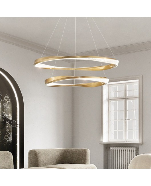 Italian designer minimalist living room pendant light Nordic circular light luxury master bedroom dining room villa model room light