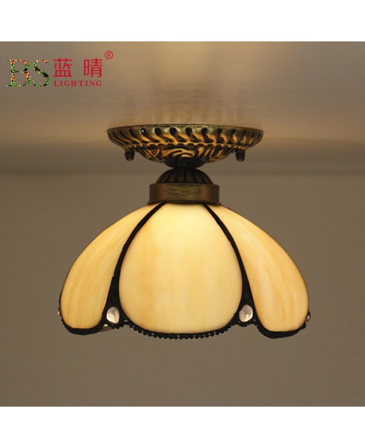 Cross border American style minimalist Tiffany ceiling light creative staircase balcony corridor hallway foyer LED lighting fixtures