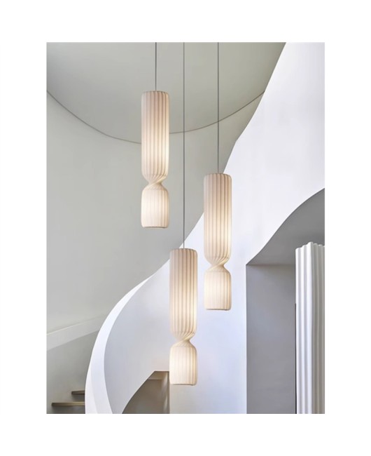 Wabi Sabi style loft silk duplex staircase pendant light creative Japanese style luxury designer high rise living room lighting