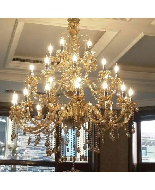 European style duplex building, living room, villa, large chandelier, simple European atmosphere, living room lights, bedroom lights, hotel lobby, third floor chandelier