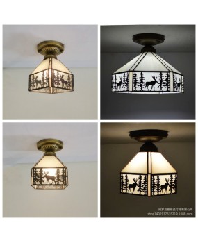 Wholesale of European retro corridor balcony ceiling lamps Tiffany European creative balcony ceiling lamps