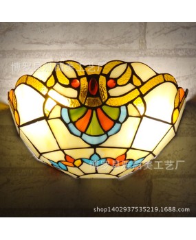 Promotional special price Tiffany wall lamp supply European retro creative bedroom hallway living room background wall half wall lamp