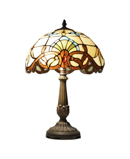 Baohua Tiffany colored glass lighting, European Mediterranean retro lighting, desk lamp, bedside lamp, restaurant bar desk lamp