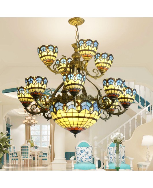 2024 New Wholesale Baohua Tiffany Nordic Duplex Building Grand Chandelier Hotel Engineering Hall Nordic Chandelier