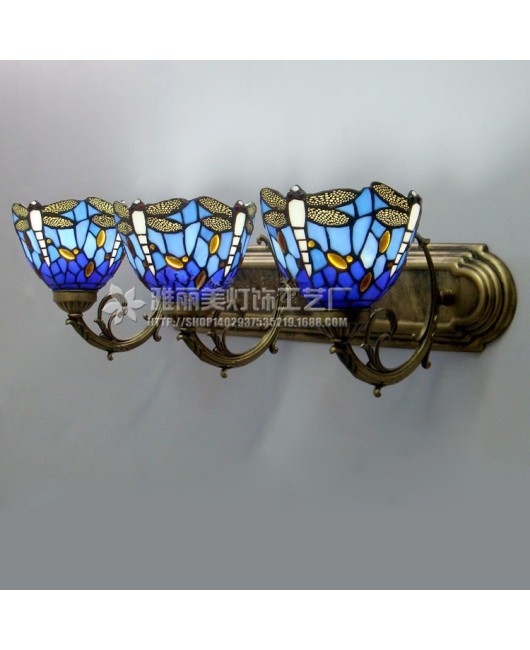 60cm Tiffany wall lamp dragonfly countryside style children's room hotel bathroom mirror headlight manufacturer wholesale