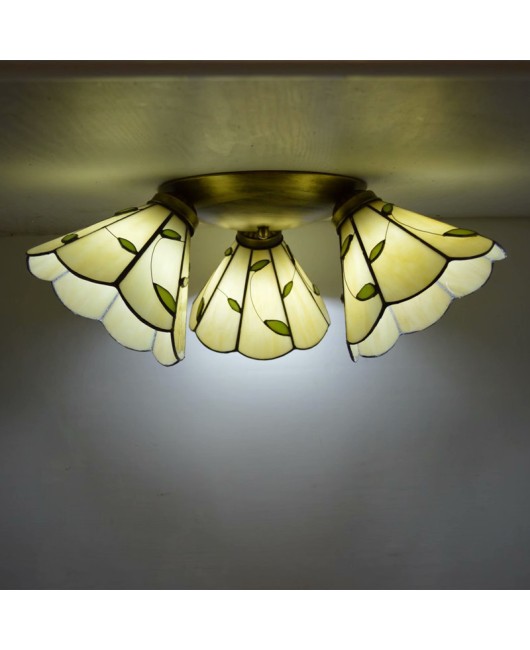 Baohua Tiffany Creative Ceiling Light Mediterranean Classic Restaurant Light Short House Bedroom Living Room Art Light New Style