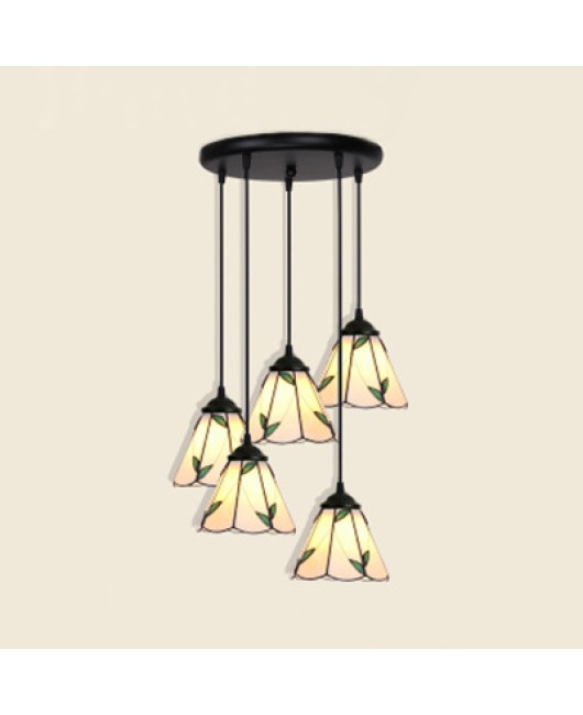 Baohua Tiffany Lighting Colorful Glass Art Creative Corridor Balcony Entrance Corridor Bar Counter European style Small Pendant Light