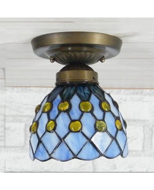 Baohua Tiffany Glass Lighting Ceiling Light Bedroom Balcony Corridor Entrance Corridor Bathroom European Special Offer