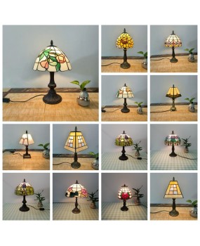 European and American style vintage colored glass bedroom bedside lamp, American countryside bar lamp, coffee shop lighting