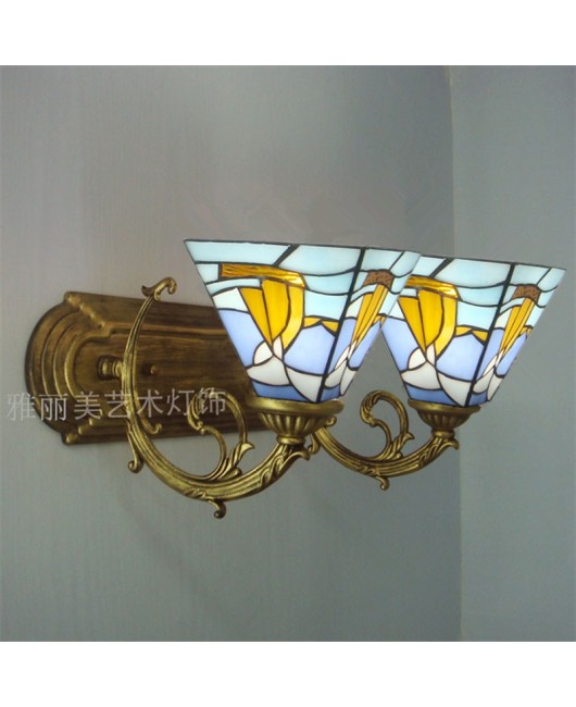 Colorful glass lighting fixtures, simple European modern Mediterranean lighting fixtures, bedroom headboard, dining room, bathroom wall lights wholesale