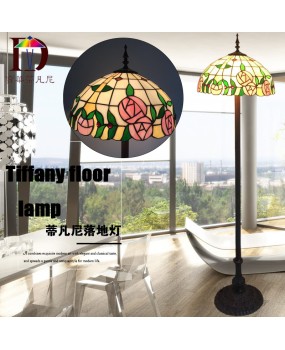 Foreign trade lighting manufacturers wholesale hotel clubs Tiffany floor lamps new promotion countryside rose floor lamps