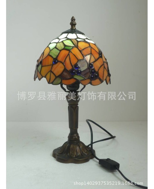 Chinese style living room, bedroom, bedside lamp, villa glass, Chinese style children's desk lamp, LED new Chinese style creative desk lamp