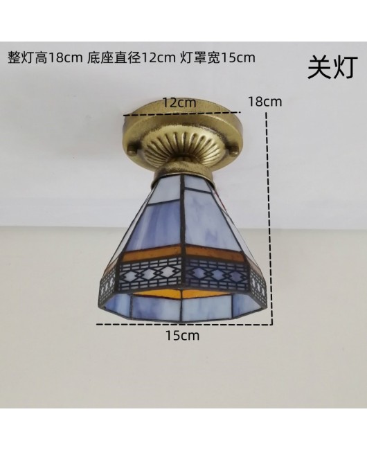 Baohua Tiffany Glass Lighting Ceiling Light Bedroom Balcony Corridor Entrance Corridor Bathroom European Special Offer