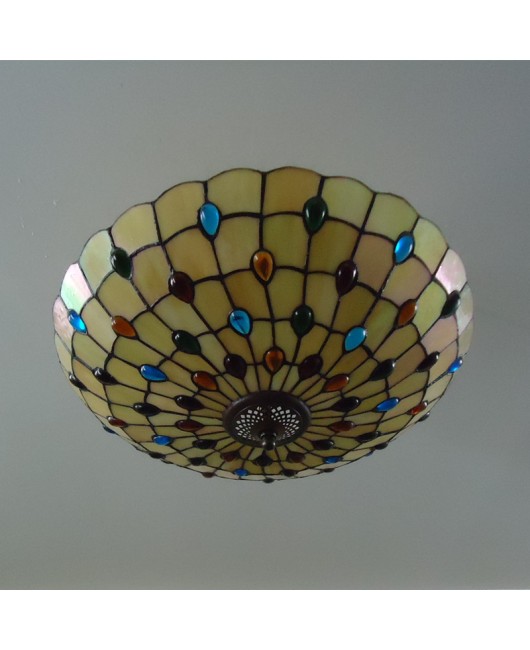 Colorful beads Tiffany LED ceiling light for living room, bedroom, study, hallway, entrance hall, garden, wholesale of ceiling lights