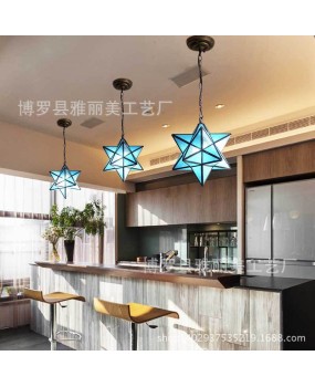 Supply foreign trade pentagram personalized creative lighting fixtures, one piece dropshipping star lighting LED restaurant bar pendant lights