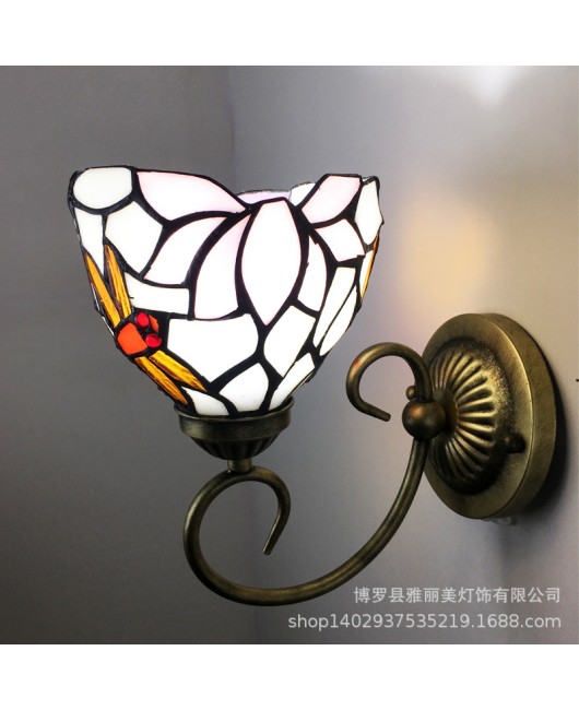 Baohua Tiffany Modern Simple Color Wall Light Bedroom Bedlight Corridor European Living Room Background Wall Light Fixture