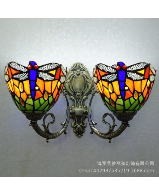 60cm Tiffany wall lamp dragonfly countryside style children's room hotel bathroom mirror headlight manufacturer wholesale