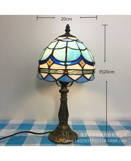 Baohua Tiffany Lamp Manufacturer Simple and Creative LED Mediterranean Lighting Hotel Children's Room Bedhead and Bedroom Desk Lamp