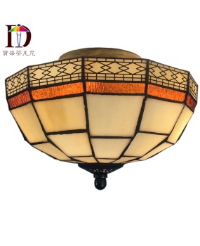 Wholesale retro wrought iron ceiling light, one piece dropshipping, LED corridor glass, antique bedroom corridor, circular ceiling light