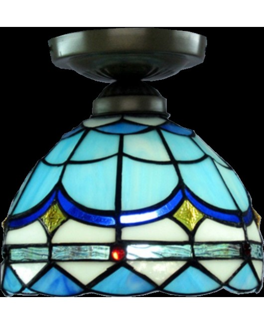 Mediterranean blue glass Tiffany lighting fixtures, hallway hallway entrance lights, modern LED small ceiling lights