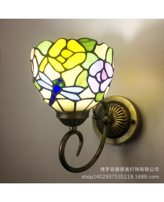 Baohua Tiffany Modern Simple Color Wall Light Bedroom Bedlight Corridor European Living Room Background Wall Light Fixture