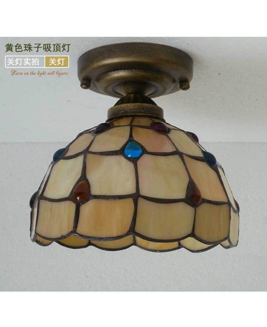 Baohua Tiffany Glass Lighting Ceiling Light Bedroom Balcony Corridor Entrance Corridor Bathroom European Special Offer