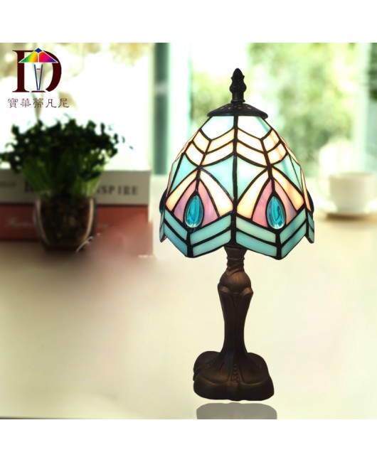 2017 New Mediterranean Desk Lamp One Piece Wholesale Tiffany Decorative Desk Lamp Bedhead Creative Night Light