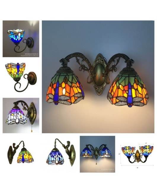 Lighting fixtures, LED Tiffany mirror headlights, bathroom bedside lights, wall lights, dragonfly aisle wall lights, Yang desk lamps, wholesale