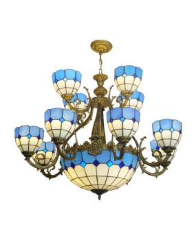 Manufacturer Tiffany Chandelier Glass Engineering Living Room Villa Ceiling Light Duplex Non standard Mediterranean Creative Lighting Fixtures