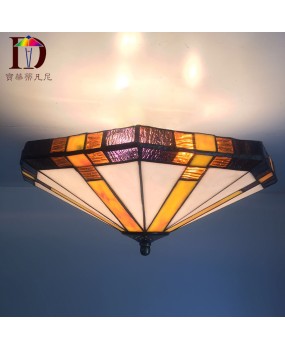 Lighting manufacturers wholesale Tiffany colored glass European style balcony bedroom living room ceiling light new promotion