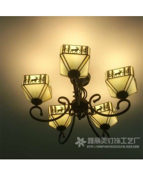 Supply of new American style luxury LED ceiling mounted living room headlights at special prices, clearance of inventory, reindeer multi head retro iron pendant lights