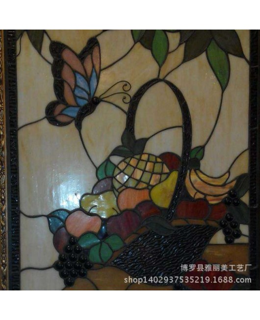 Factory direct sales of Baohua Tiffany colored art glass painting lightbox screen colored glass decoration free shipping