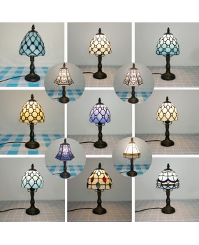 European and American style vintage colored glass bedroom bedside lamp, American countryside bar lamp, coffee shop lighting