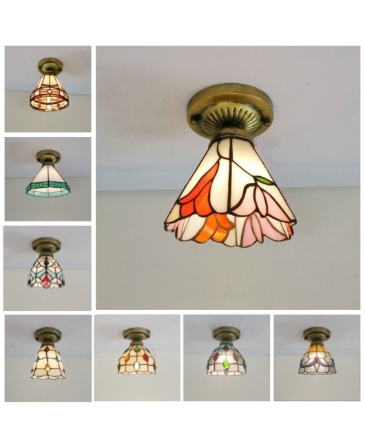 A dropshipping Baohua Tiffany European style corridor restaurant hotel balcony foyer decoration ceiling light cleaning