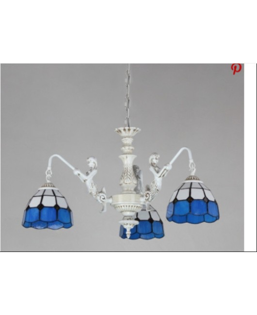 Blue Mediterranean style pendant light, customized for Tiffany Hotel, non-standard engineering hall, living room lighting fixtures