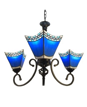 Supply American style restaurant chandelier with three heads and one piece for dropshipping. Living room restaurant, Mediterranean style three head glass restaurant chandelier