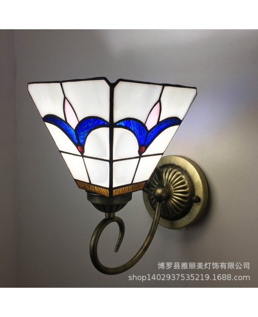 Baohua Tiffany Modern Simple Color Wall Light Bedroom Bedlight Corridor European Living Room Background Wall Light Fixture